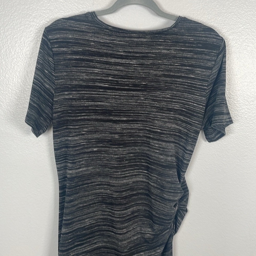 Athleta Downtown Asymmetrical space dye ruched midi length teeshirt dress large - Picture 8 of 10